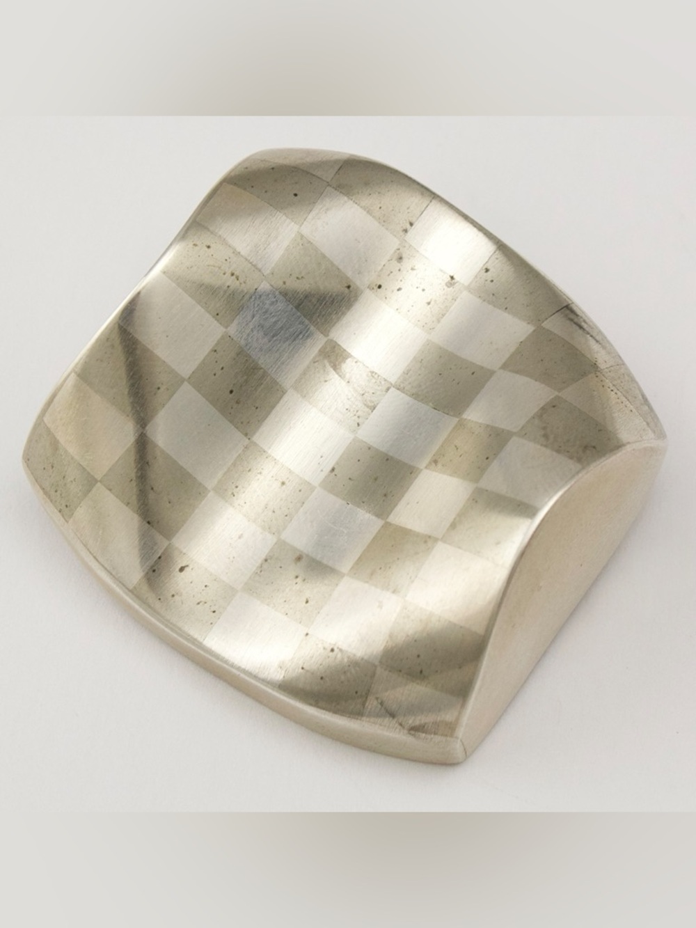 Anthony “Tony” Papp Brooch Checkerboard Married Metals Sterling Silver & Nickel